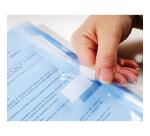 Pochettes perforées à soufflet de 30mm avec rabat à scratch - Cristal