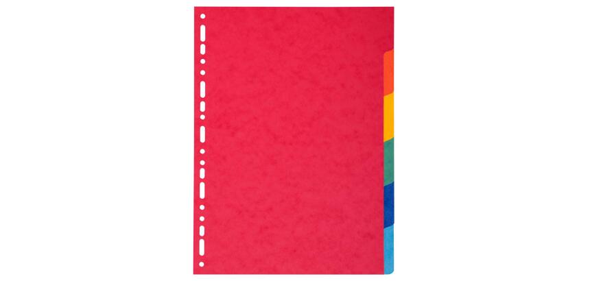 Intercalaires carte marbrée 220g/m2 6 positions - A4 - Couleurs assorties