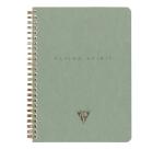 Flying Spirit Green carnet reliure intégrale à poches 14,8x21cm 120p détach. ligné motifs assortis papier ivoire 90g - Vert de gris