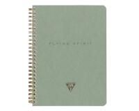 Flying Spirit Green carnet reliure intégrale à poches 14,8x21cm 120p détach. ligné motifs assortis papier ivoire 90g - Vert de gris
