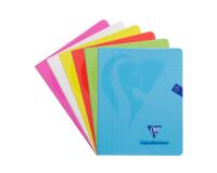 Cahier piqué Mimesys 16,5x21cm 72 pages quadrillé 4x8 + marge couverture polypropylène Couleur aléatoire - Assortis