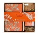Jardin des Sens, Kit de papeterie contenant un carnet 11x17 cm 64 pages lignées, un crayon de papier, 2 pinces doubles-clip, 10 trombones et une gomme