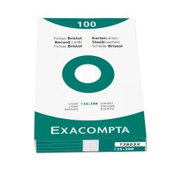 Pk100 Exa Rec Card 12.5x20cm Lined White - White