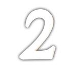 Petit chiffre 2 12cm - Blanc