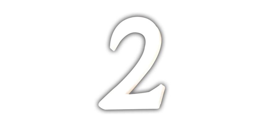 Petit chiffre 2 12cm - Blanc