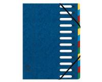 Ordnungsmappe HARMONIKA mit ausgestanzten Fenstern und Gummizug , aus Colorspan-Karton, mit 12 Fächern, für DIN A4