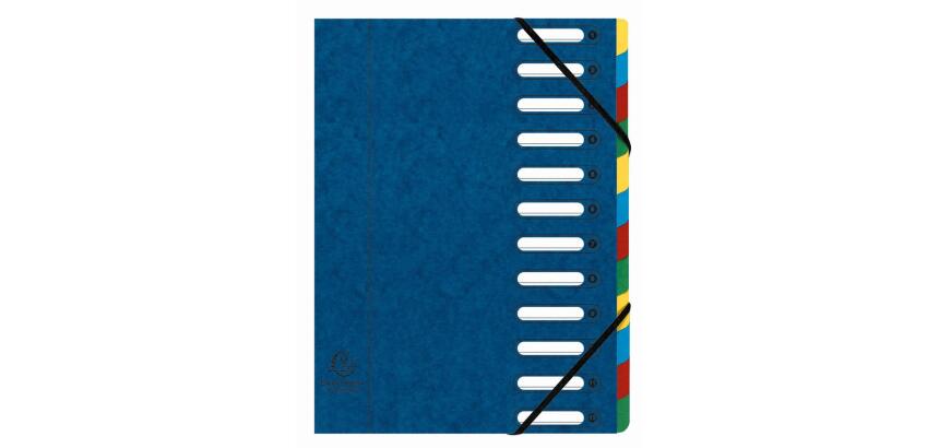 Trieur HARMONIKA® à fenêtres avec élastiques véritable carte lustrée 12 compartiments