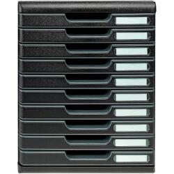 Module de classement Modulo Ecoblack 10 tiroirs fermés - Noir