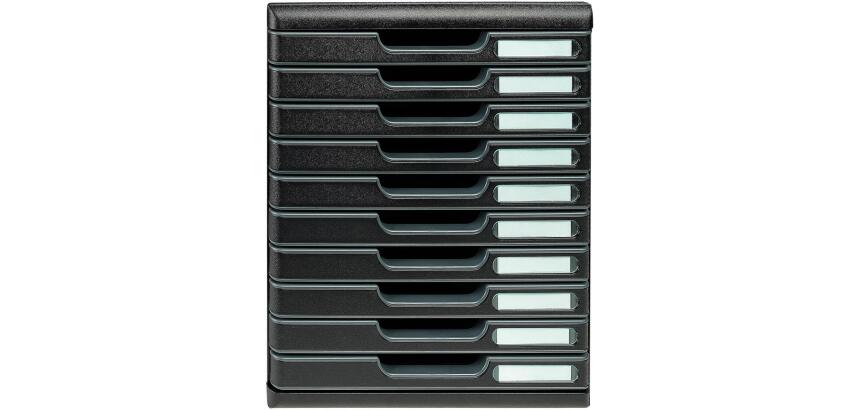 Module de classement Modulo Ecoblack 10 tiroirs fermés - Noir