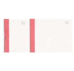 Bloc vendeur à bande couleur 100 feuillets double numérotage - Format 6 ,6x13,5 cm