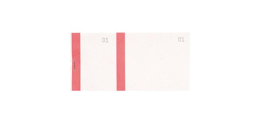 Bloc vendeur à bande couleur 100 feuillets double numérotage - Format 6 ,6x13,5 cm