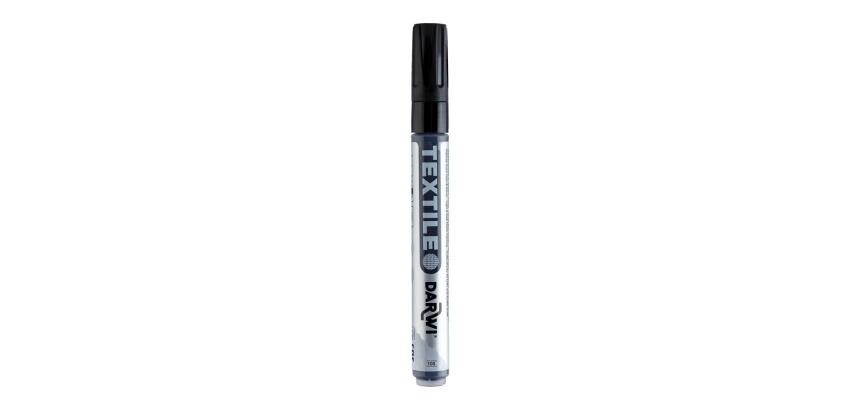 DARWI Marqueur Peinture Textile Opaque Pointe Conique Fine 2mm - Noir