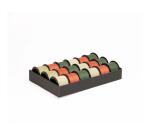 Plat 18 rollos 10mx10mm .vert/rge/or blc - Assortiment