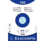 Paquet 100 fiches sous film - bristol uni non perforé 210x297mm