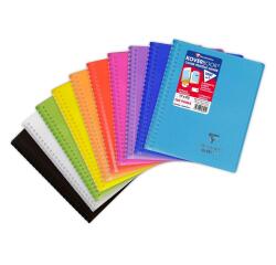 Cahier reliure intégrale enveloppante Koverbook 17x22cm 160 pages grands carreaux couverture polypropylène transparent - Assortis