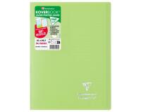 Cahier piqué Koverbook A4 96 pages grands carreaux couverture polypropylène opaque 100% recyclé - Vert