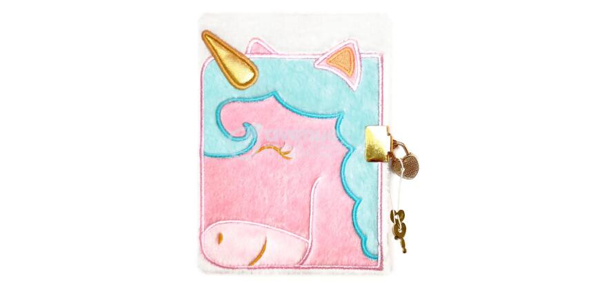 Journal intime fourrure, Licorne - Rose