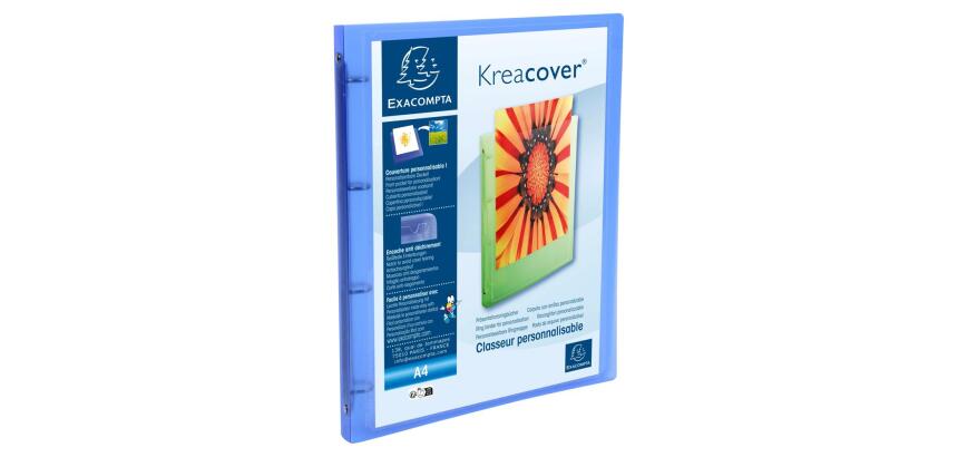Classeur 4 anneaux 15mm polypropylène chromaline 5/10e Kreacover® - A4