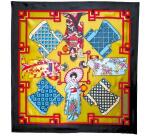 Carré 100% soie - 90x90cm Geishas - Blanc