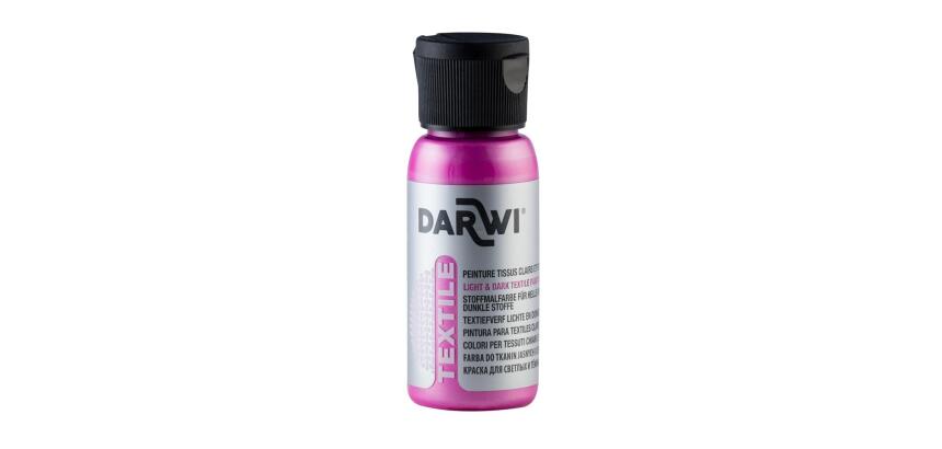 DARWI Flacon de 50 ml de Peinture Textile Nacrée - Rose nacré