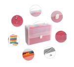 Trieur valisette avec poignée 24 compartiments Crystal - A4 - Cristal