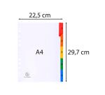 Intercalaires 5 positions A4 carte blanche + onglets couleurs imprimées - Blanc