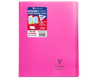 Cahier piqué Koverbook 24x32cm 96 pages grands carreaux couverture polypropylène transparent