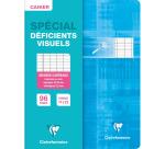 Cahier piqué déficients visuels 17x22cm 96 pages grands carreaux noirs 2 ,5mm agrandis 10x10 Couleur aléatoire - Assortis