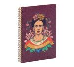Frida Kahlo, Carnet reliure intégrale A5 14,8x21cm, 148 pages, ligné, ass.