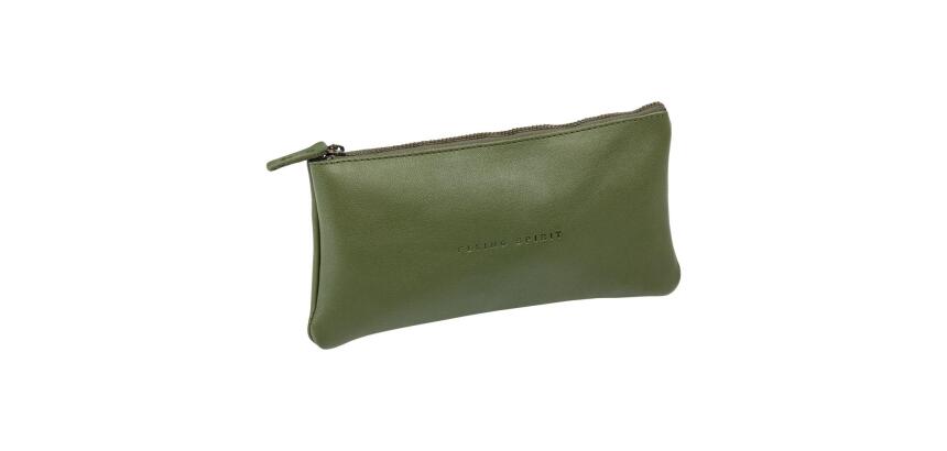 Flying Spirit trousse en cuir Plate 22x11cm - Kaki