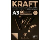 Kraft bi-face bloc collé 60F A3 90g