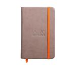 Rhodiarama hardcover notitieboekje 9x14 cm, 96 blad effen ivoorkleurig papier van 90g, sluiting met elastiek - Taupe