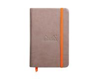 Rhodiarama carnet rembordé rigide 9x14 cm 192 pages uni papier ivoire 90g fermeture élastique - Taupe