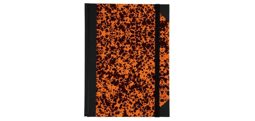 Carnet Marbre 220x170, 192 pages lignées - Orange