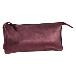 CUIRISÉ Grande Pochette 2 compartiments 22x11 cm - Cerise