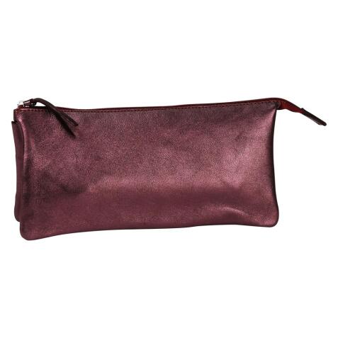 CUIRISÉ Grande Pochette 2 compartiments 22x11 cm - Cerise