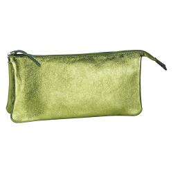 CUIRISÉ Grande Pochette 2 compartiments 22x11 cm - Vert