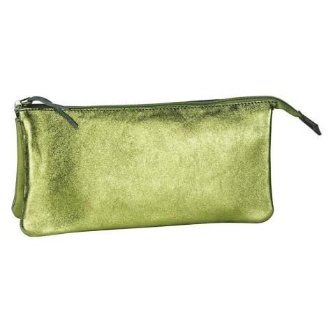 CUIRISÉ Grande Pochette 2 compartiments 22x11 cm - Vert