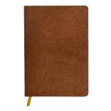 Carnet brochure cousue Flying Spirit Cognac A5 180 pages ligné couverture cuir glacé papier ivoire 90g - Cognac