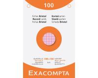 Étui de 100 fiches - bristol quadrillé 5x5 perforé 100x150mm - Couleurs assorties