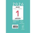 Bloc éphéméride neutre sans support 9,8 x 13,4 cm - 2026 - Vert