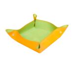 Rhodiarama vide-poche réversible simili cuir italien 12x12x4,5 cm - Anis