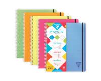 Proactiv'Book Linicolor FRESH cahier reliure intégrale A4+ 160 pages détachables perforé 4 trous ligné + marge + cadre en-tête + 1 pochette trieur couverture plastique polypropyène rainuré Couleur aléatoire - Assortis