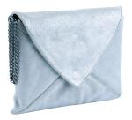 PLUME Pochette Enveloppe en Daim irisé 20x14cm - Bleu