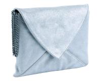 PLUME Pochette Enveloppe en Daim irisé 20x14cm - Bleu