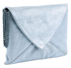 PLUME Pochette Enveloppe en Daim irisé 20x14cm - Bleu