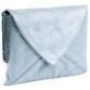 PLUME Pochette Enveloppe en Daim irisé 20x14cm - Bleu