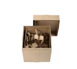 Assortiment de 2 boîtes cadeaux carrées 26x26x32,5 cm - Kraft