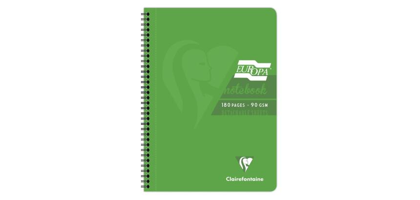 Cahier reliure intégrale EUROPA GLOSSY A4 180 pages détachables micro-perforées ligné + marge