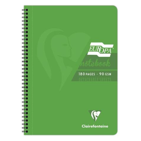 Cahier reliure intégrale EUROPA GLOSSY A4 180 pages détachables micro-perforées ligné + marge